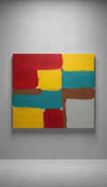 Studio teal statement canvas artwork