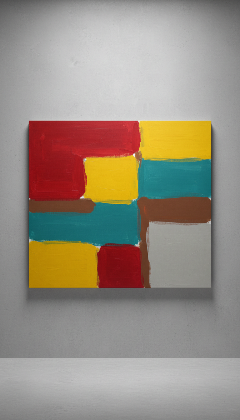 Studio teal statement canvas artwork